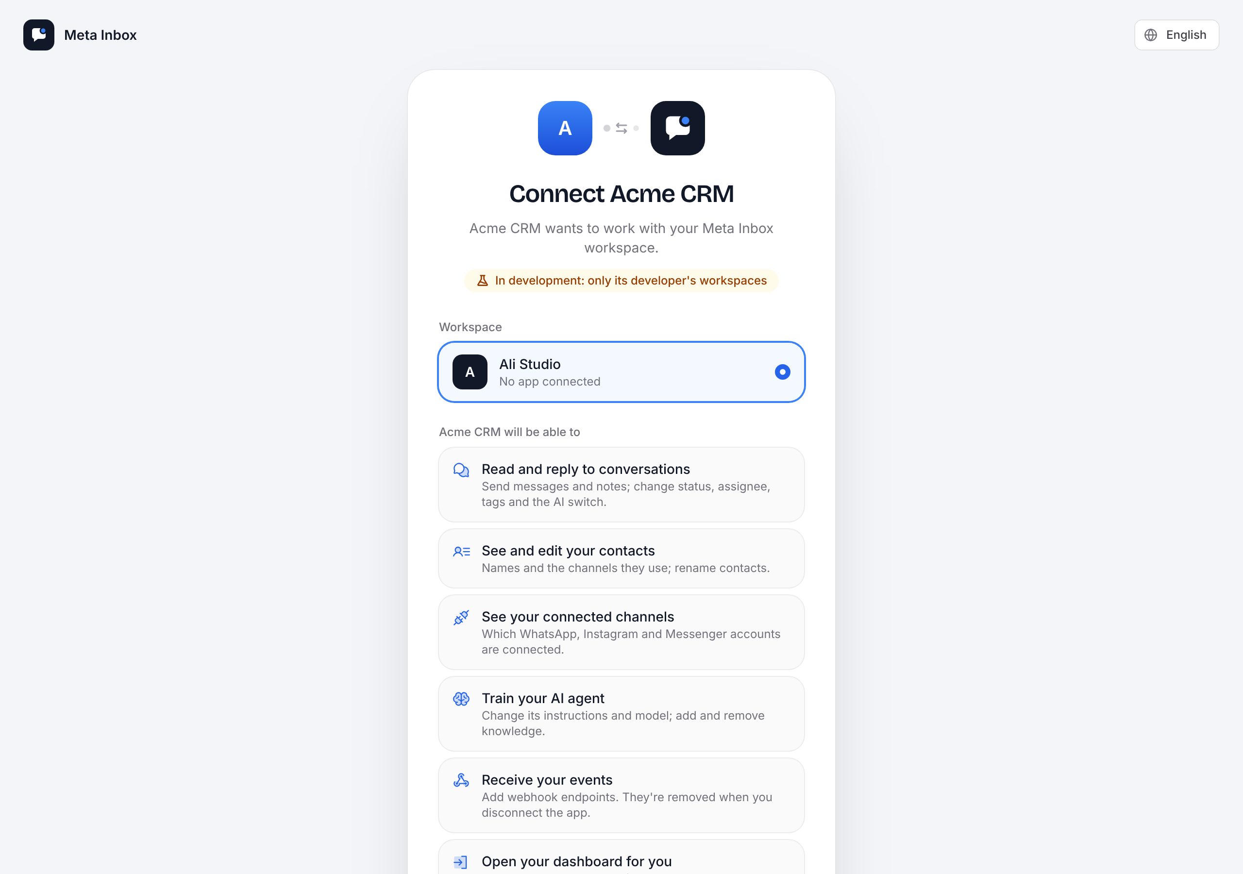 The consent screen your users see
